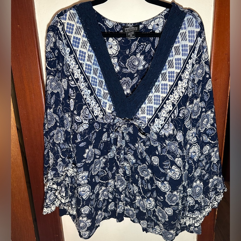 Angie Blue Floral Top